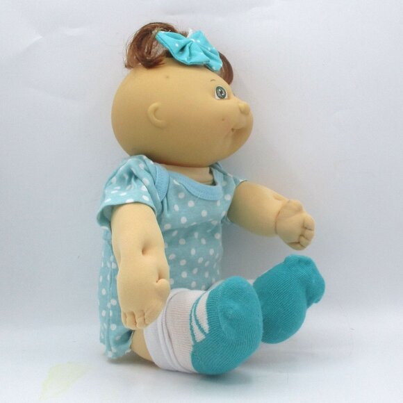 Vintage 1991 Hasbro Cabbage Patch Doll Polka Dot Dress Bow Adorable Baby - Picture 3 of 7